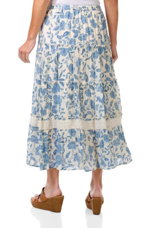 Thumbnail 2: Nanette Lepore Women's Tiered Lace Trim Maxi Skirt 