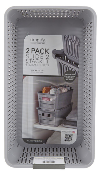 Thumbnail 1: Kennedy International 2 Pk Slide 2 Stack It Storage Totes 