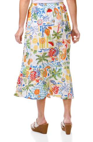 Thumbnail 2: Floral & Ivy Women's Ruffle Hem Midi Skirt 