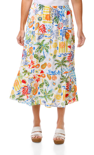 Thumbnail 1: Floral & Ivy Women's Ruffle Hem Midi Skirt 