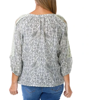 Thumbnail 2: Hope & Harlow Women's Crochet Sleeve Top 