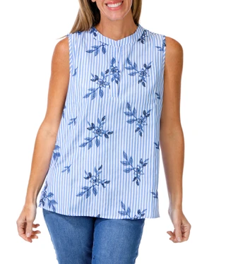 Thumbnail 1: AMANA Women's Sleeveless Embroidered Top 