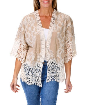 Thumbnail 1: Democracy Women's 3/4 Crochet Kimono 