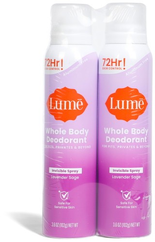 Thumbnail 1: Lume 2 Pk Whole Body Deodorant Invisible Spray 