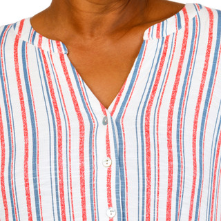Thumbnail 2: Status by Chenault Plus Short Sleeve Stripe Tie Front Top 