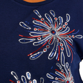 Thumbnail 3: Kiss & Fly Plus Short Sleeve Sequin Fireworks Top 
