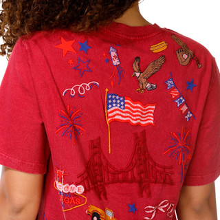 Thumbnail 2: A3M Women's Short Sleeve Embroidered USA Tee 
