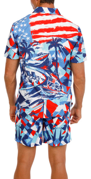 Thumbnail 3: REEL LEGENDS Short Sleeve Americana Pocket Shirt 