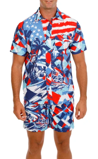 Thumbnail 1: REEL LEGENDS Short Sleeve Americana Pocket Shirt 