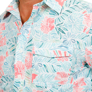Thumbnail 2: REEL LEGENDS Short Sleeve Cabana Print Pocket Shirt 