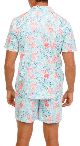 Thumbnail 3: REEL LEGENDS Short Sleeve Cabana Print Pocket Shirt 