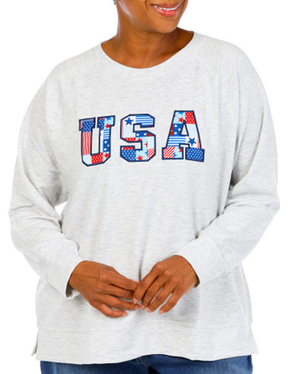 Thumbnail 1: Philosophy Plus Long Sleeve USA Crew Neck Pullover  