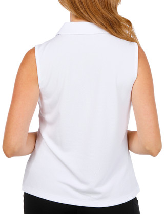 Thumbnail 2: Coral Bay Golf Petite Sleeveless 1/4 Zip Polo Top 