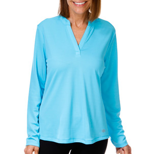 Thumbnail 1: REEL LEGENDS Women's Long Sleeve Freeline Mandarin Top 