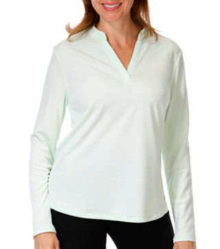 Thumbnail 1: REEL LEGENDS Women's Long Sleeve Freeline Mandarin Top 