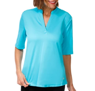 Thumbnail 1: REEL LEGENDS Women's Elbow Sleeve Freeline Mandarin Top 