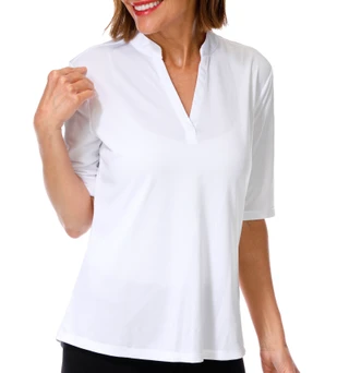 Thumbnail 1: REEL LEGENDS Women's Elbow Sleeve Freeline Mandarin Top 