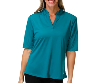 Thumbnail 1: REEL LEGENDS Women's Elbow Sleeve Freeline Mandarin Top 