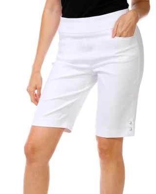 Thumbnail 1: Coral Bay Petite Bermuda Shorts with Button Hem  