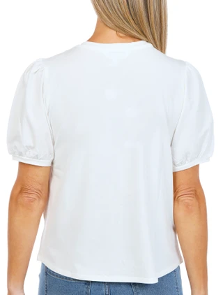 Thumbnail 3: Kiss & Fly Women's Short Sleeve Americana Sunflower Top 