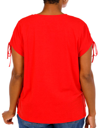 Thumbnail 3: Kiss & Fly Plus Short Sleeve Embroidered Stars Top 