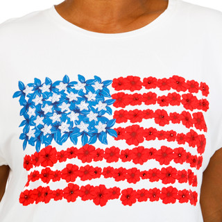 Thumbnail 3: Kiss & Fly Plus Short Sleeve American Flag Top 