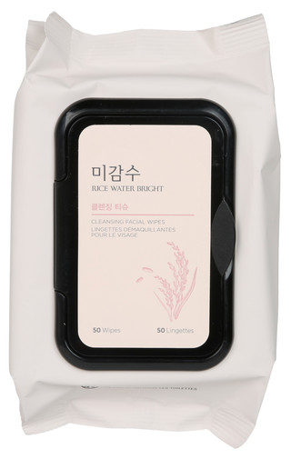 Thumbnail 1: THE FACE SHOP 50 Pk Rice Water Bright Cleansing Wipes 
