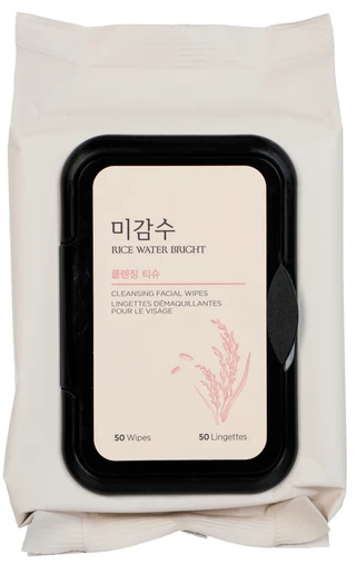 Thumbnail 1: THE FACE SHOP 50 Pk Rice Water Bright Cleansing Wipes 