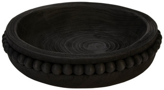 Thumbnail 1: Home Essentials 11 in Round Beaded Wood Decorative Bowl 