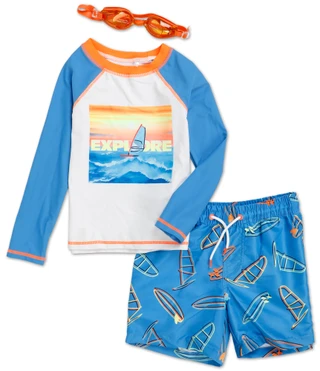 Thumbnail 1: BCOOL Little Boys 3 Pc Swim Shorts Set  