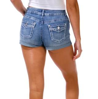 Thumbnail 1: Soho Juniors High Rise Cuffed Denim Shorts 