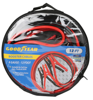 Thumbnail 1: Goodyear 8 Gauge - 12 Foot Booster Cables 