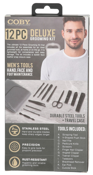 Thumbnail 3: Coby Men's 12 Pc Deluxe Grooming Kit 