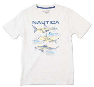 Thumbnail 1: Nautica Boys Shark Map Graphic Tee 