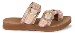 Thumbnail 2: Laundry Girl Girls Toe Loop Crochet Slides 