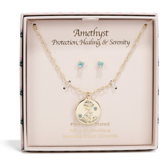 Thumbnail 1: Alexis Bendel Fine Gold Plated Amethyst Necklace & Earrings Set 