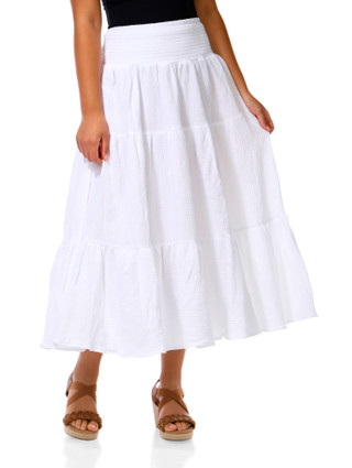 Thumbnail 1: Chelsea & Theodore Juniors Gauze Maxi Tier Skirt 