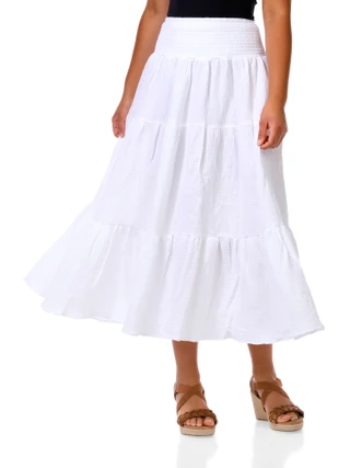 Thumbnail 3: Chelsea & Theodore Juniors Gauze Maxi Tier Skirt 