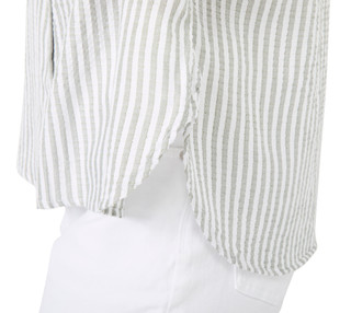 Thumbnail 2: Dash Women's Short Sleeve Striped Button Down Top 