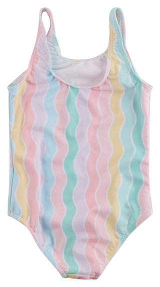 Thumbnail 2: STITCH Little Girl Stripe Stitch One Piece Swimsuit 