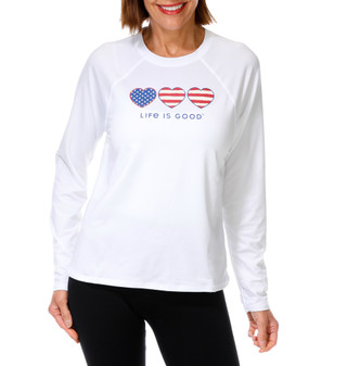 Thumbnail 1: Life is Good Women's Long Sleeve Graphic Rashgaurd 