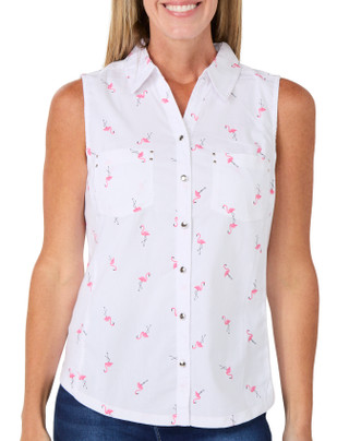 Thumbnail 1: Coral Bay Women's Sleeveless Button Down Top 