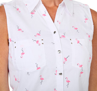 Thumbnail 3: Coral Bay Women's Sleeveless Button Down Top 