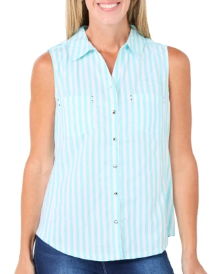 Thumbnail 1: Coral Bay Women's Sleeveless Button Down Top 