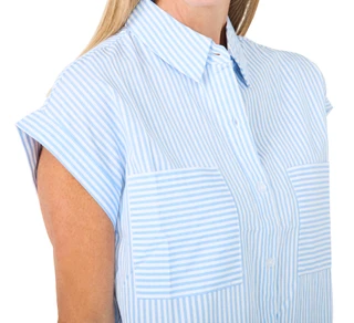 Thumbnail 3: HYFVE Women's Short Sleeve Striped Button Down Top 