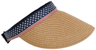 Thumbnail 3: LUCIANA Americana Star Band Straw Visor 