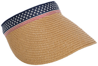 Thumbnail 1: LUCIANA Americana Star Band Straw Visor 