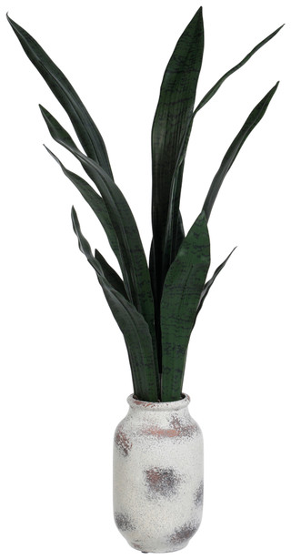 Thumbnail 1: 33 In Faux Snake Plant in Ceramic Pot 