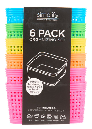 Thumbnail 1: SIMPLIFY 6 Pk Square Storage Baskets 