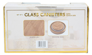 Thumbnail 2: GOURMET KITCHEN 2 Pk Glass Canisters 